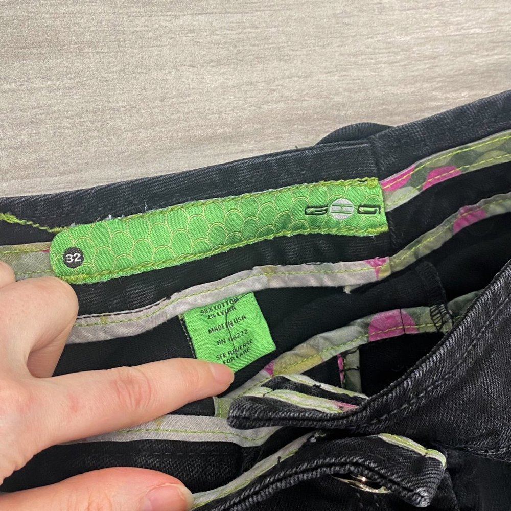 Vintage Ghg Mid-Rise Straight Leg Studded Pocket Jeans In Black Denim Size 29 View 4